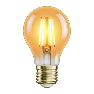 Imagen de ledscom.de Bombilla LED E27, A60, blanco extra cálido (2500 K), 4,2 W, 471lm, color dorado, bombilla, casquillo lámpara de bajo consumo, clásica, filamento, forma
