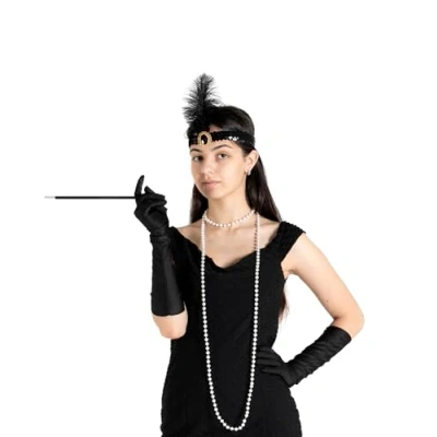 Imagen de Ciao Gangster 1920s Kit de Disfraz Hombre (Sombrero, Tirantes, Corbata Moño, Cigarro Falso) Disguise, Color black, One size (31583)