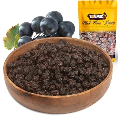 Imagen de Uvas Pasas Negras Pack De 1 kg Deshidratadas o Desecadas Sin Semillas y Azúcar Ideal para Combinar con Chocolate como Aperitivo Secas Comestibles Gran Calibre Dorimed