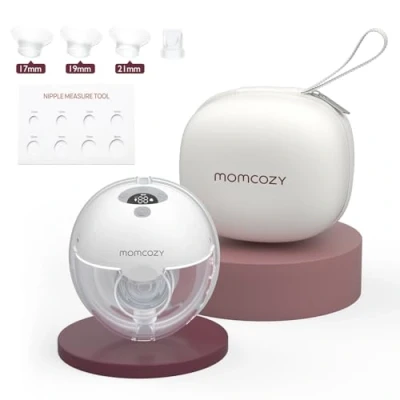 Imagen de Momcozy M5 Sacaleches Eléctrico Manos Libres, Extractor de Leche Portátil Boca Bebé Brida Doble Sellado con 3 Modos y 9 Niveles, 24 mm (1, Gris)