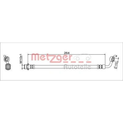 Imagen de METZGER 4111660 Latiguillos de Freno Eje trasero, derecha 264 M10x1 TOYOTA: RAV4 IV SUV