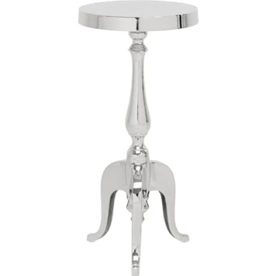 Imagen de Kare Design Mesa Baroque En Aluminio, Silver Metal, 62x27x27cm