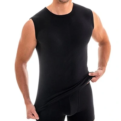 Imagen de HERMKO 3040 Pack de 3 Camisetas Interiores Hombre con Cuello Redondo, Größe Herren:7 (XL), Farbe:Negro