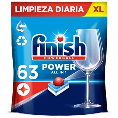 Imagen de Finish Powerball Power All in 1 pastillas para el lavavajillas Regular 63