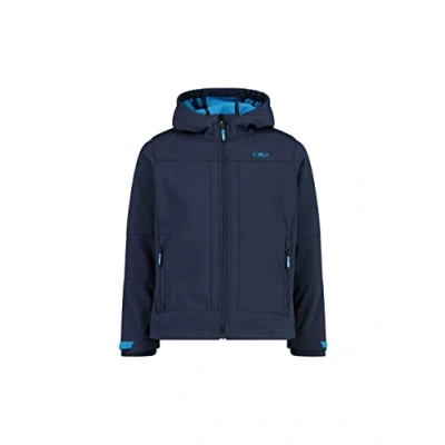 Imagen de CMP KID Jacket FIX HOOD Unisex Chaqueta softshell para niños, Talla: 128, Blue danubio