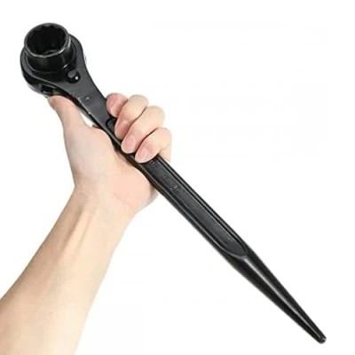 Imagen de Elecbee llave de andamio 24 a 30 mm, carraca, cabeza universal, llaves erectas acero, adaptador enchufe ajustable, herramientas manuales para reparación automóviles,
