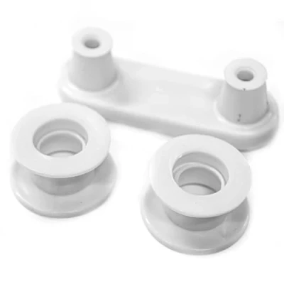 Imagen de JPshop Kit de 4 ruedas con soportes para cesta lavavajillas compatible Rex Electrolux 50269972001