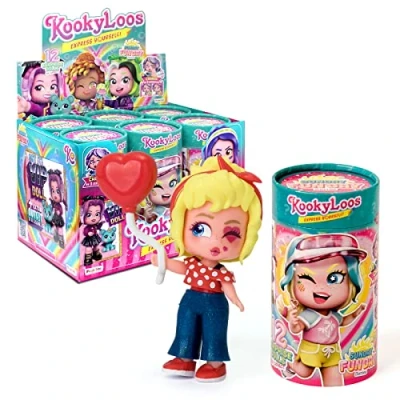 Imagen de KOOKYLOOS Sunday Funday Muñeca sorpresa coleccionable con accesorios de moda, zapatos, vestidos y juguetes, 3 expresiones divertidas, Incluye 6 muñecas la serie (Caja A)