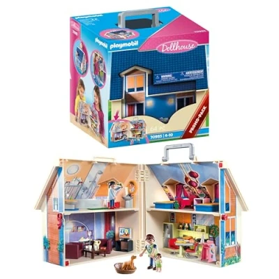 Imagen de PLAYMOBIL Dollhouse 70985 Casa Muñecas Maletín con Mango Plegable, Juguetes para niños a Partir de 4 años