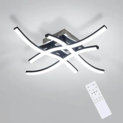 Imagen de Comely Lámpara de Techo Regulable, Negra 28W 3200LM Plafon LED con Mando a Distancia 3000K 6500K, Luz Moderno para Salón Dormitorio Cocina Comedor