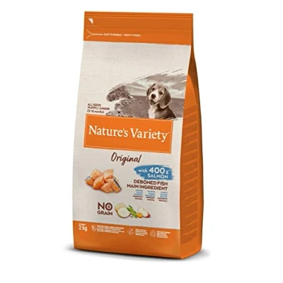 Imagen de Nature&#039;s Variety Original No Grain, Pienso para Perros Junior de todos los tamaños, sin cereales, con Salmón espinas, 2kg