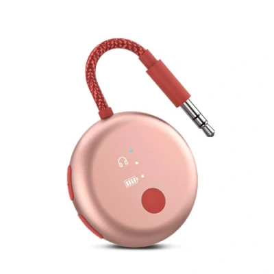 Imagen de Avantree SoundJet R1 Adaptador Bluetooth Avión para Auriculares &amp; AirPods Viajes en, aptX Adaptive, Batería de 20h, Transmisor Audio Inalámbrico con Chip Qualcomm Rosa