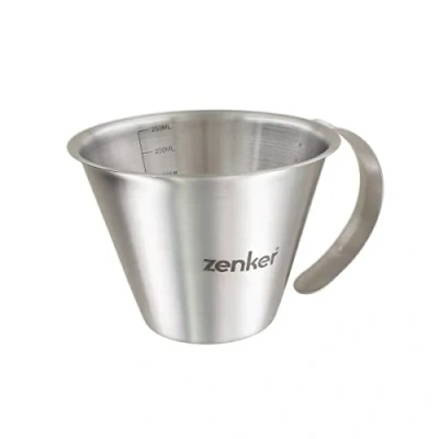 Imagen de Zenker FCK44991 44991 Vaso Graduado para líquidos, Vidrio medidor, Plata, 12,5 x 10 7 cm, Acero Inoxidable, dosificador 250 ml