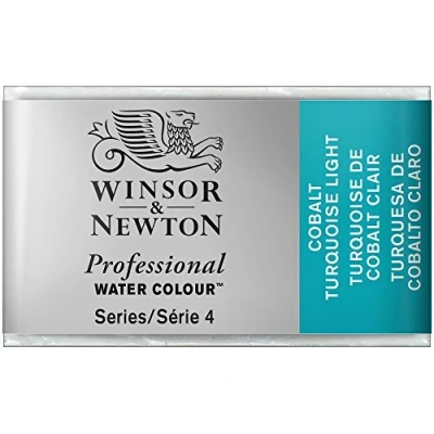 Imagen de Winsor &amp; Newton Acuarela Profesional Pintura De Acuarela, Alta Luminosidad, Resistente a la Luz, Calidad Archivo, Godet, Color Turquesa Cobalto Claro