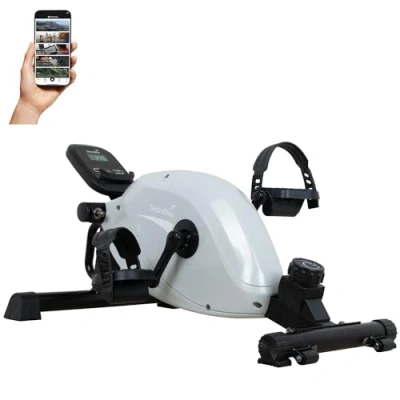 Imagen de Skandika Liten, Mini Bicicleta de Pedales estática Entrenador Brazos y piernas para casa, Oficina Escritorio Ordenador LCD, 8 Niveles, Freno magnético (Negro)