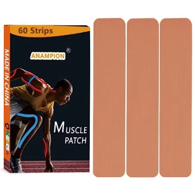 Imagen de ANAMPION Cinta de Kinesiología Tape Precortada 5cm*25cm, Kinesiotape Deportiva Elástica para Hombros, Rodilla, Codo, Alivio del Dolor, Sin Látex, Resistente al Agua (Color la piel)