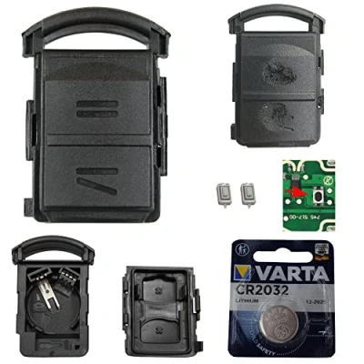Imagen de Juego de reparación llaves coche con 2 botones + pulsadores batería CR2032 compatible Opel Corsa C Meriva A Combo Tigra B