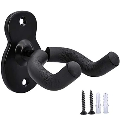 Imagen de Gancho de pared para guitarra acústica, eléctrica, bajo, guitarra, soporte metal negro guitarras todos los tamaños