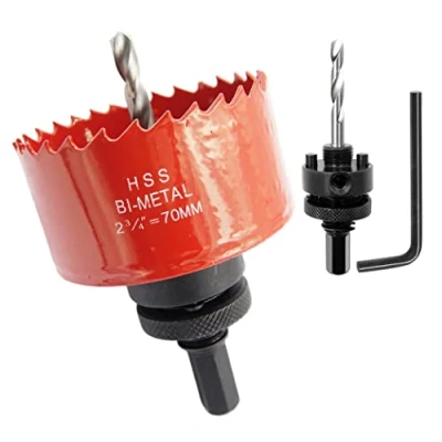 Imagen de Corona 70mm, LAIWEI Cortador de agujeros eje resistente para perforar madera, perfil aluminio, PVC y otros materiales