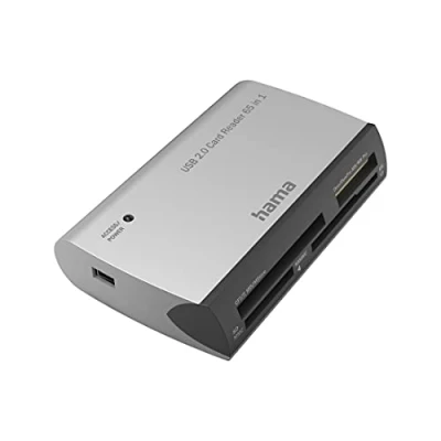 Imagen de Lector de tarjetas Hama Todo en uno 00200129, USB, 480 Mbit/s, Plata