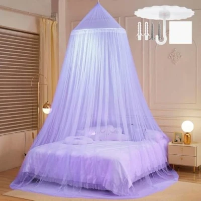 Imagen de CINGHIA Diseño de Cúpula Mosquitero Dosel,Mosquitera para Cama,Mosquitera Cama Matrimonio Prevenir Insectos,Mosquitera Viaje,Mosquitera Jardin,Mosquitera Universales Color Púrpura 60x250x1100cm