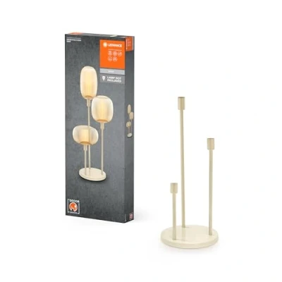 Imagen de LEDVANCE lámpara de pie decorativa con 3 casquillos E27, tres soportes (altura 36cm, 59cm y 78cm), beige, cable alimentación 1,8m, LED OSRAM 1906 a juego disponible por separado