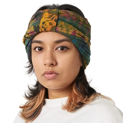 Imagen de Casualbox Tie Dye Cinta Para El Pelo Hippie Moda Elástico Cabeza Envolver Tapa 60&#039;S 70&#039;S Retro Bandana Psicodélico Flor Patrón C