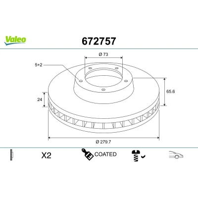 Imagen de Disco de freno VALEO 672757