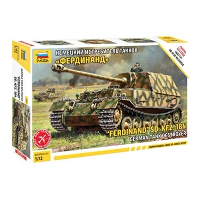 Imagen de Zvezda 500785041 1:72 SD.Kfz.184 Ferdinand Tiger Maqueta de plástico para Principiantes, diseño Camuflaje
