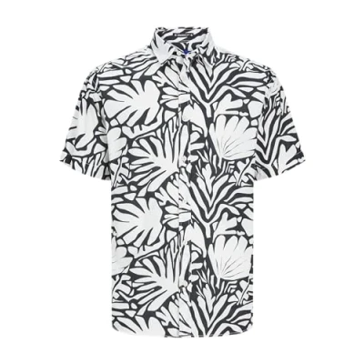 Imagen de JACK&amp;JONES PLUS Jorjoshua Aruba Shirt SS Pls Camisa de Manga Corta, Cloud Dancer/AOP: Abstract, XXXXXL para Hombre