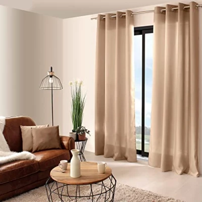 Imagen de ED ENJOY HOME Basic Cortina Decorativa, Poliéster, Natural, 140 x 240cm
