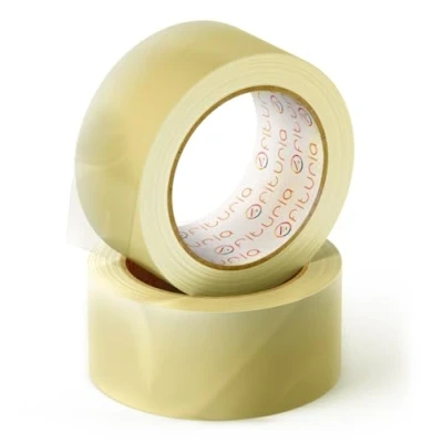 Imagen de OFITURIA Cinta Adhesiva de Embalar Transparente para Embalaje Cajas Cartón Envíos y Mudanzas. Precinto Empaquetados Seguros Resistentes (36 cms x 120 mts Transparente, 2 Rollos)