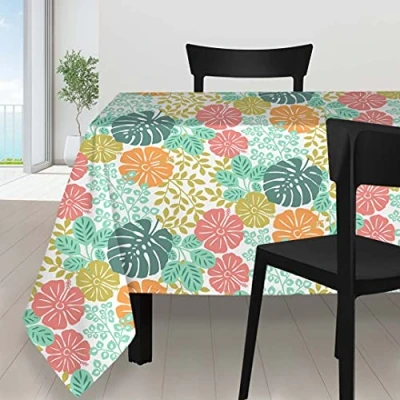 Imagen de Soleil d&#039;ocre Mantel Antimanchas Hibiscus Rectangular, Multicolor, 140 x 240 cm