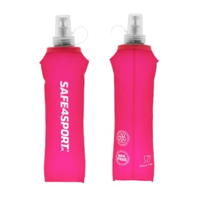 Imagen de SAFE4SPORT Soft Flask 500 ml rosa botella de agua plegable TPU suave deportiva