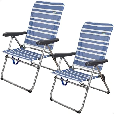 Imagen de AKTIVE Set 2 Sillas Pleg Alu 5pos 61x63x93cm C/asa mykonos