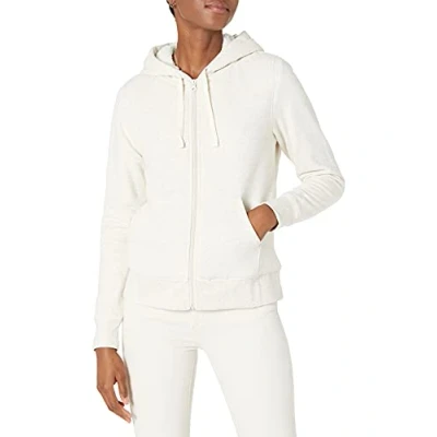 Imagen de Amazon Essentials Chaqueta en felpa y forro de borreguillo con capucha cremallera completa (disponible tallas grandes) Mujer, Avena Mezcla, L