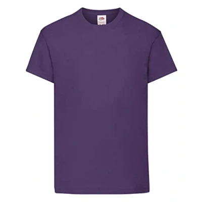 Imagen de Fruit of the Loom SS132B, Camiseta para Niños, Morado, 7 8 años (Talla del fabricante 128)