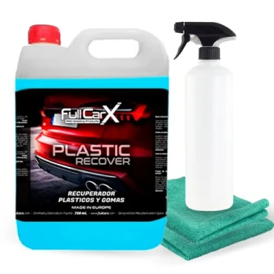 Imagen de FULLCARX Plastic Recover 5 Litros Renovador Plásticos Coche, Hidratador Restaurador, Acción Instantánea, Acabado Satinado, Abrillantador Plástico Recuperador, Producto Limpieza Detailing Profesional