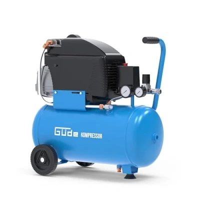 Imagen de Güde Compresor 231/10/24 (lubricado con aceite, máx. 10 bar, 1500 W, caldera 24 l, potencia de aspiración 206 l/min, reductor presión, 2 x manómetros, válvula seguridad, tapón drenaje