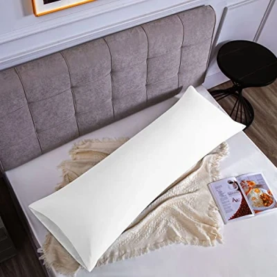 Imagen de Funda Almohada 100% Algodón 45x150 cm 1 PCS, Juego de Suave Puro Algodón, Sin Cremallera Cepillada con Cierre sobre Blanco