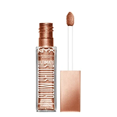 Imagen de NYX Professional Makeup Sombra de ojos líquida, Larga duración, 12 horas, sin grumos y residuos, Con vitamina C, Ultimate Glow Shots, Golden Goji