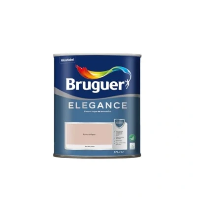 Imagen de Bruguer Elegance Pintura Monocapa Extra Mate para Paredes y Techos, Interior Exterior protegidos, Ultra Lavable, Resistente al Desgaste Manchas, Con conservante Antimoho, Rosa Antiguo 750 ml