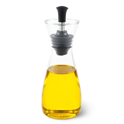Imagen de Cole &amp; Mason H103019 Sawston Aceitera y Vinagrera, 370ml, Dispensador de Botella/Decantador, Vidrio/Acero Inoxidable, 1 x Botella, Suministrado Vacío