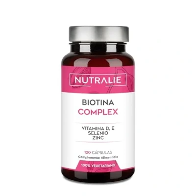 Imagen de Biotina Contribuye al Crecimiento del Cabello y Mantenimiento de Piel Uñas Vitaminas D E, Zinc, Selenio 120 Cápsulas Nutralie