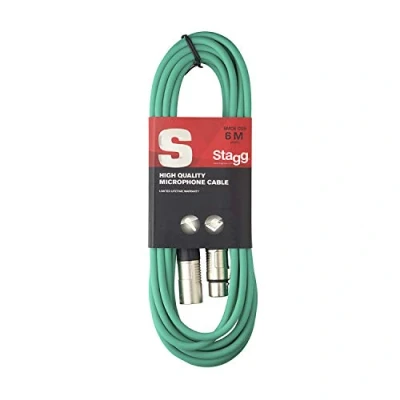 Imagen de Stagg Cable de micrófono con enchufe XLR a calidad 6m, verde