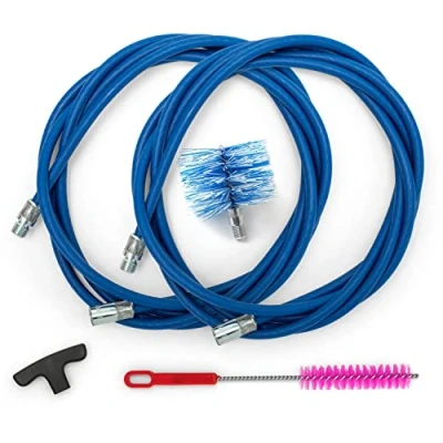 Imagen de BARETTO Kit de Limpieza Estufas Pellets, Extensión 6 Metros para la Pellets con Curva 90, Cepillo Estándar Nylon 80 mm, Multiusos y Mango