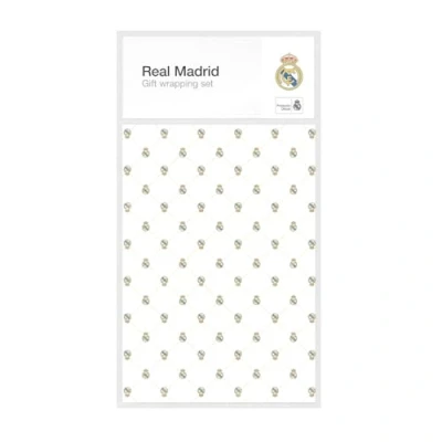 Imagen de Papel regalo real madrid de infantil + Kit envolver niño regalos navidad 2 bolsa : (50x70 cm) Embalaje para