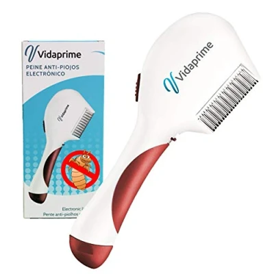 Imagen de Vidaprime Peine ELÉCTRICO Antipiojos y Liendres Liendrera Eléctrica Piojos EFICAZ Cuidado Óptimo del Cabello Lendrera Profesional, blanco, rojo