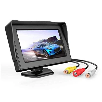 Imagen de 3T6B Pantalla de Marcha Atras Coche 4.3&quot;, Monitor TFT LCD Respaldo Cámara Vista Trasera Impermeable, para SUV Automóvil DC 12V