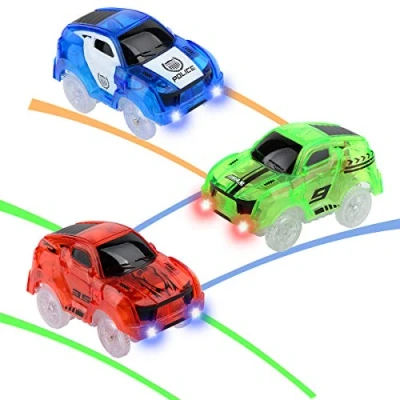 Imagen de Pistas Coches Carrera de Juguete Light Up Accesorios Pista Compatibles con Magic Tracks y Neo Reemplazo Los Mejores Regalos para Niños Niñas (Pack 3)